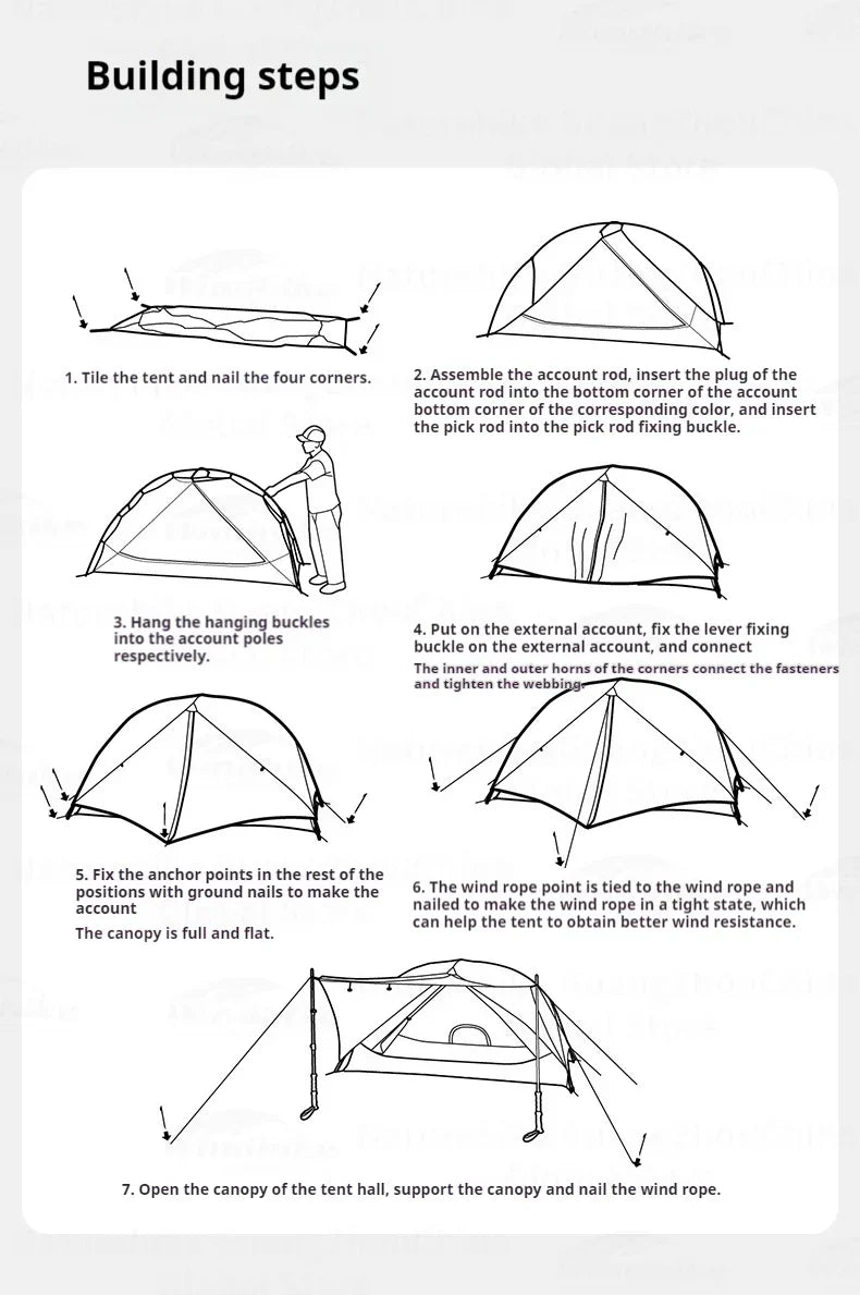 Naturehike MONGAR Series UL Tent Portable Ultralight 1 and 2 Person 15D Nylon Rainproof Expandable Canopy Double Layer Camping Outdoor Hiking Backpacking Cycling Tent