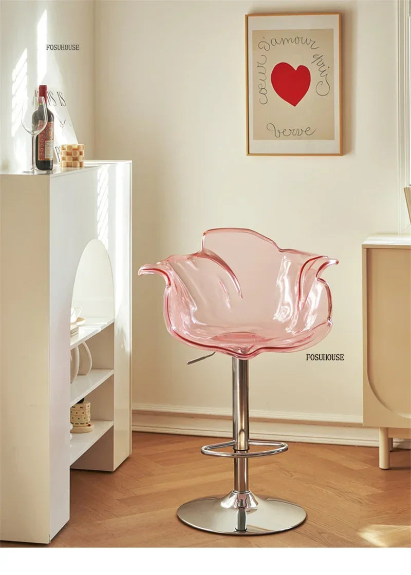 Height-Adjustable Tinted Acrylic Bar Stool