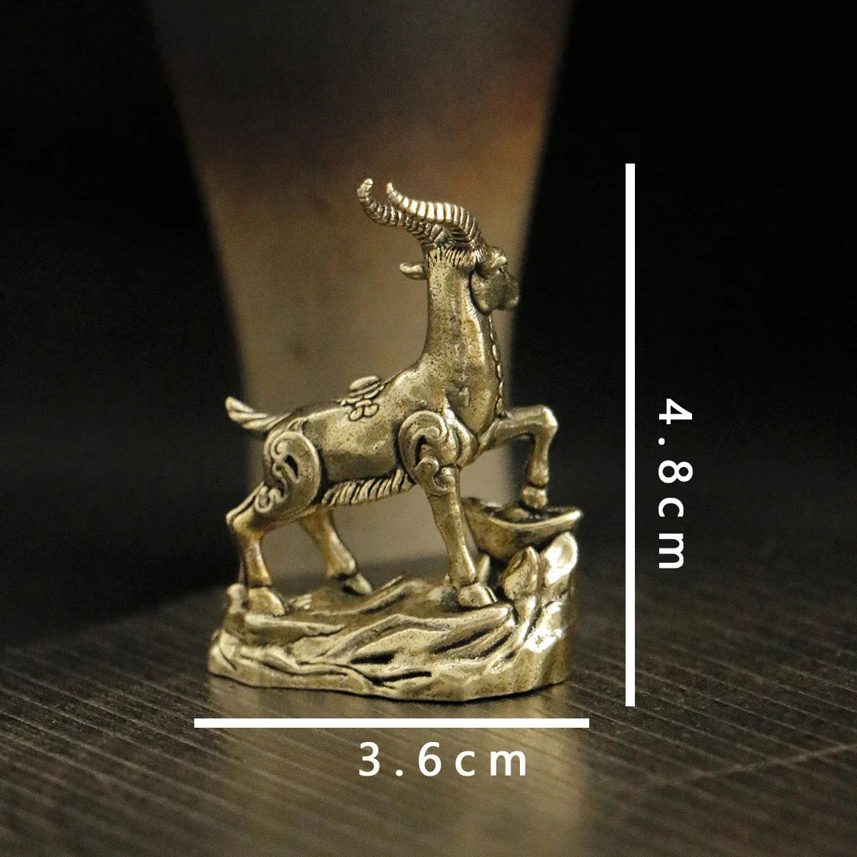 Miniature Brass Goat Sculpture