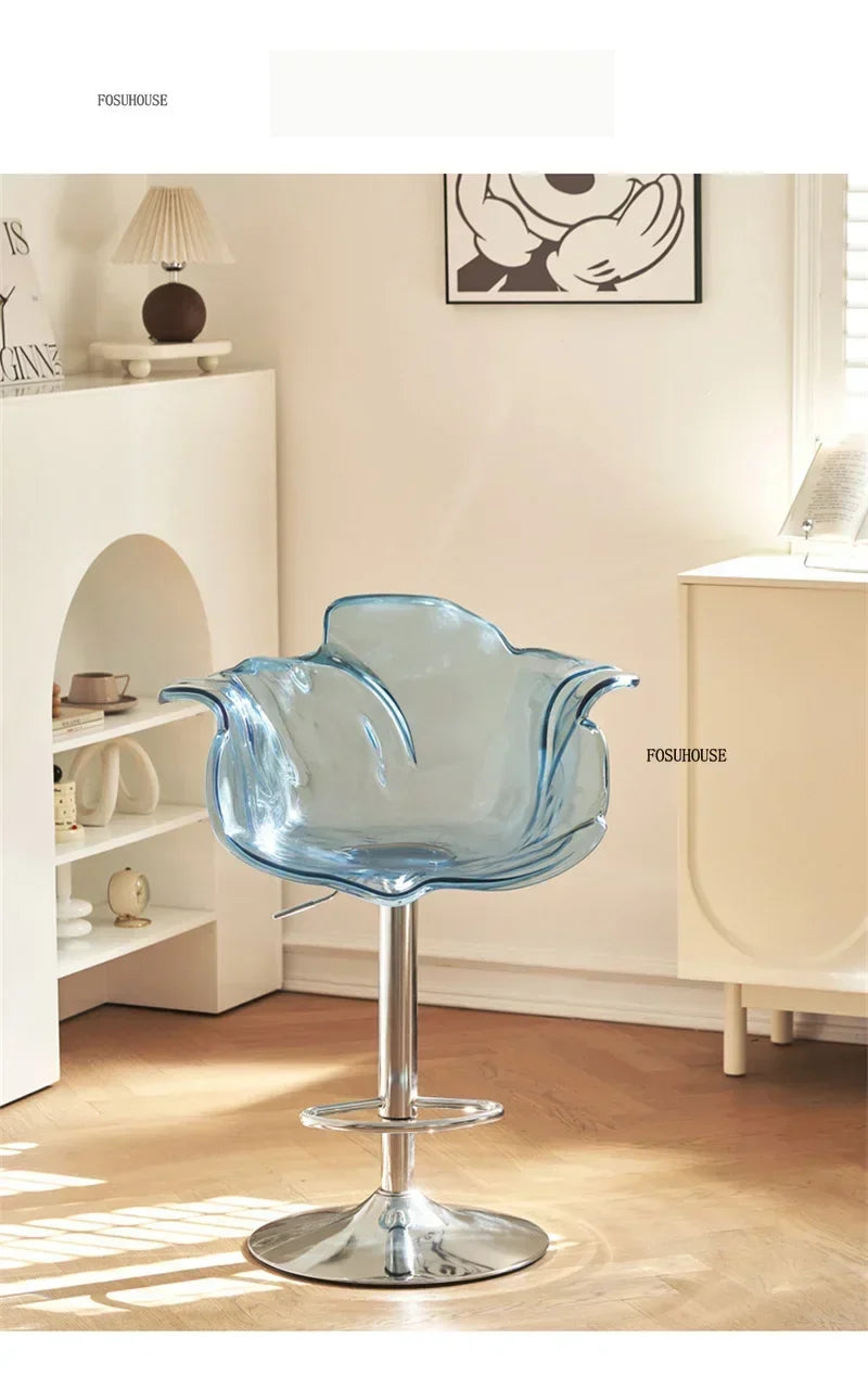 Height-Adjustable Tinted Acrylic Bar Stool