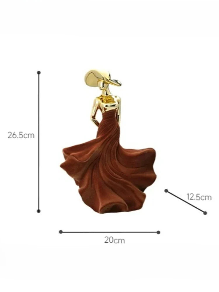 Electroplated Flocked Figure Sculpture