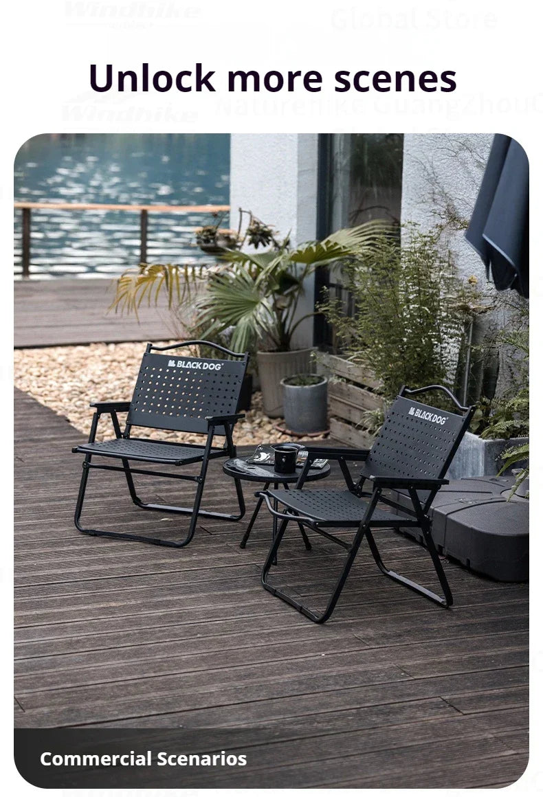 BLACKDOG HIVE Kermit Metal Chair Portable Lightweight Outdoor Folding Fishing Chair Breathable Moon Armchair Honeycomb Design Load Bearing Up To 112kg