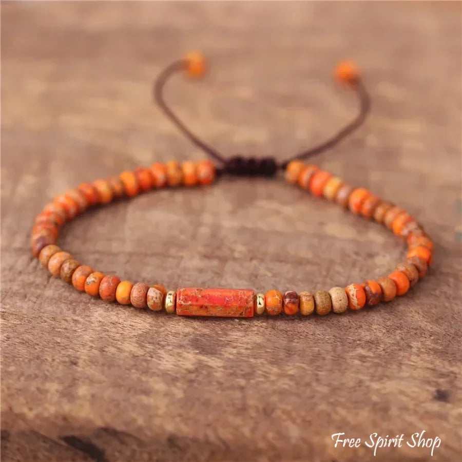 Natural Amazonite Minimalist Adjustable Bracelet