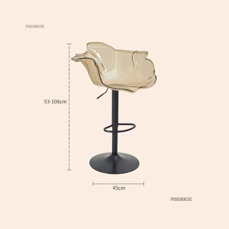 Height-Adjustable Tinted Acrylic Bar Stool
