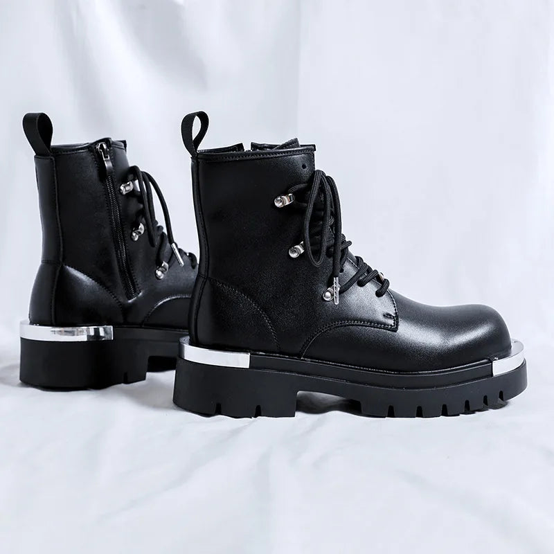 The Harken — Moto Ankle Boot in Jet Black