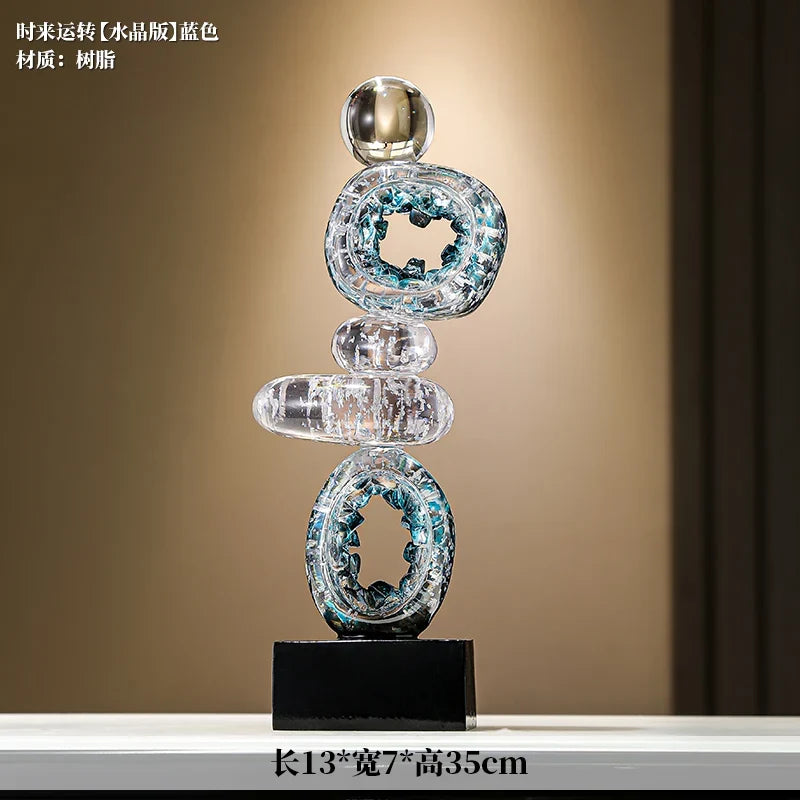 Stacked Totem Resin Sculpture