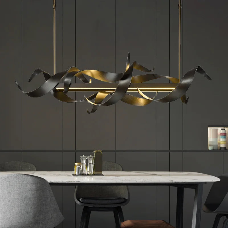 Twisted Ribbon LED Pendant Chandelier