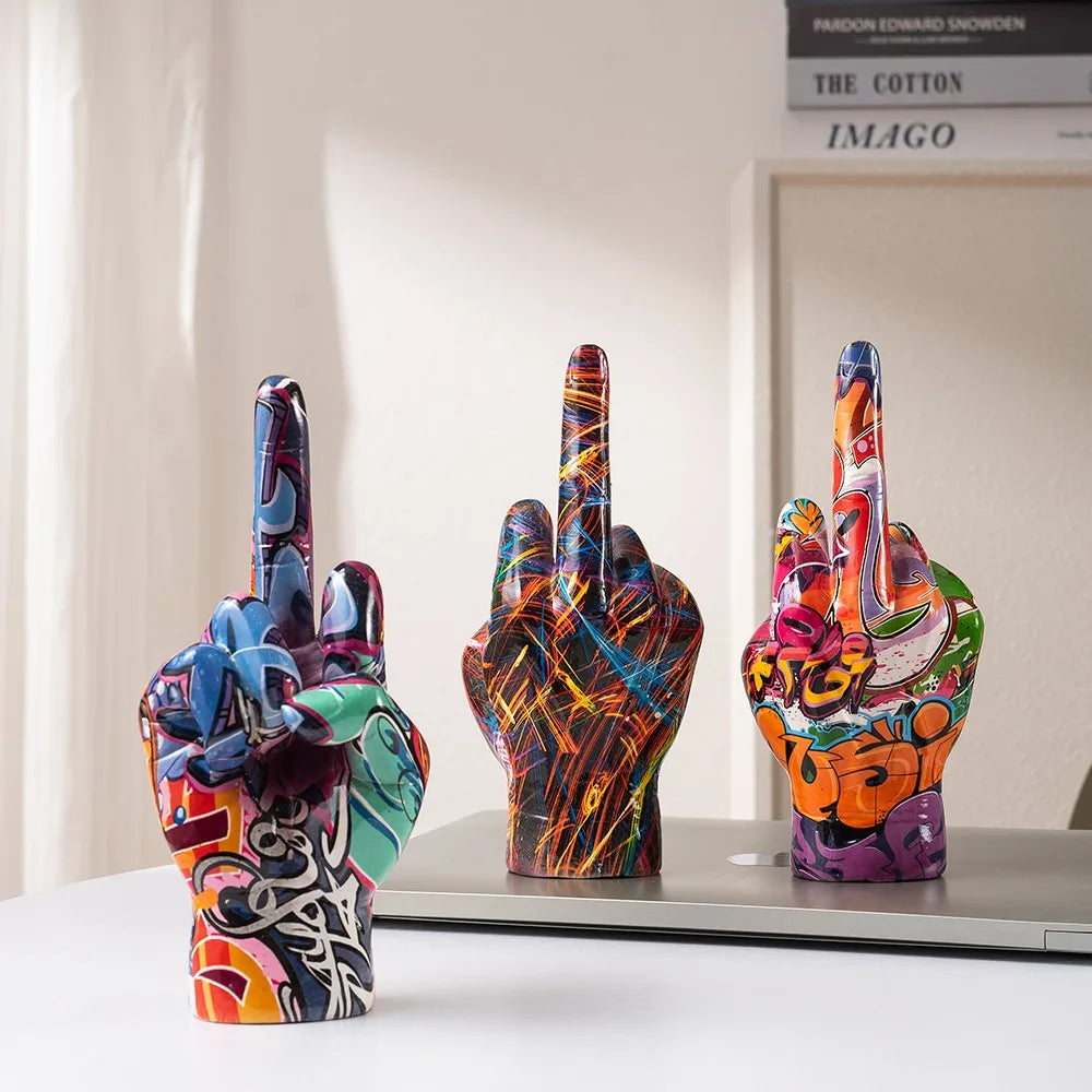 Graffiti Hand Resin Sculpture