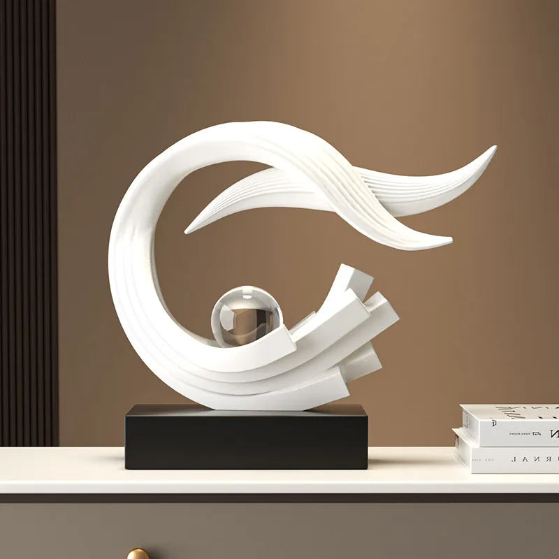 Swept Arc Resin Sculpture