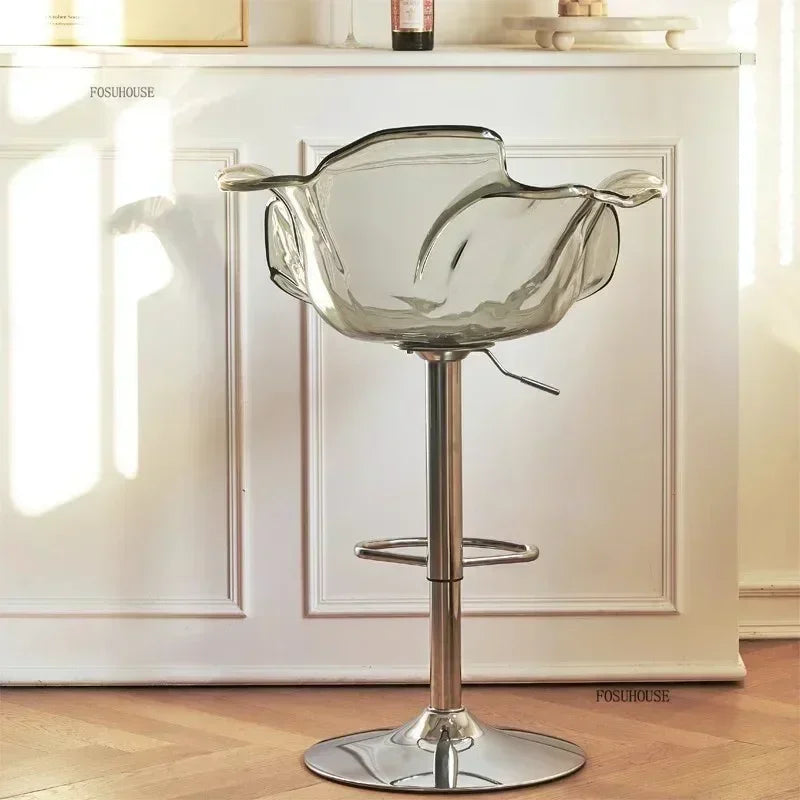 Height-Adjustable Tinted Acrylic Bar Stool