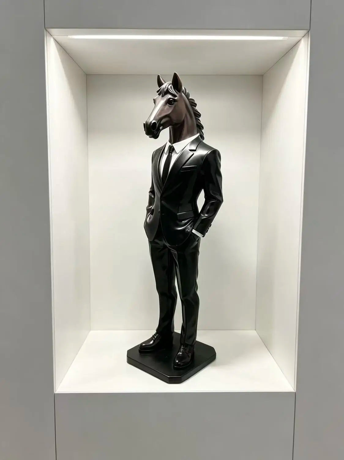 Suited Horse Resin Sculpture