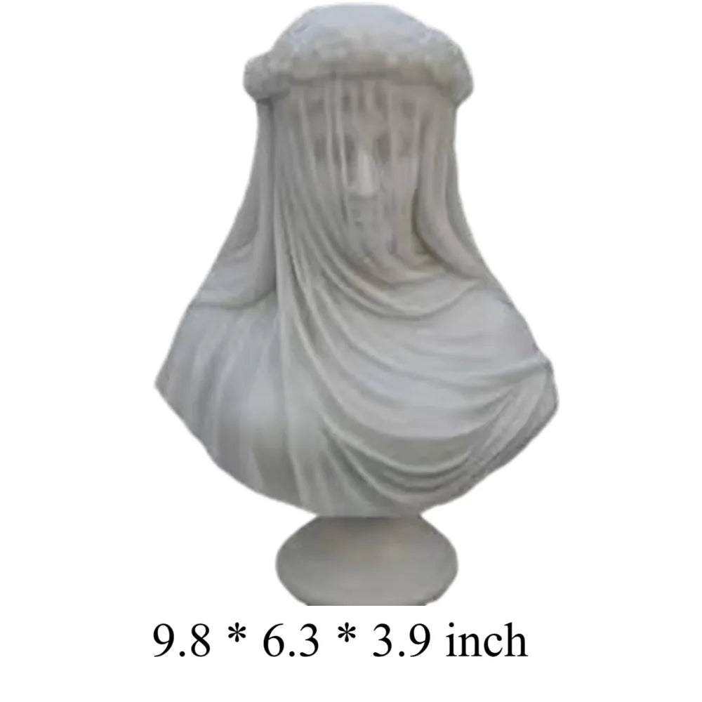 Veiled Maiden Bust Sculpture