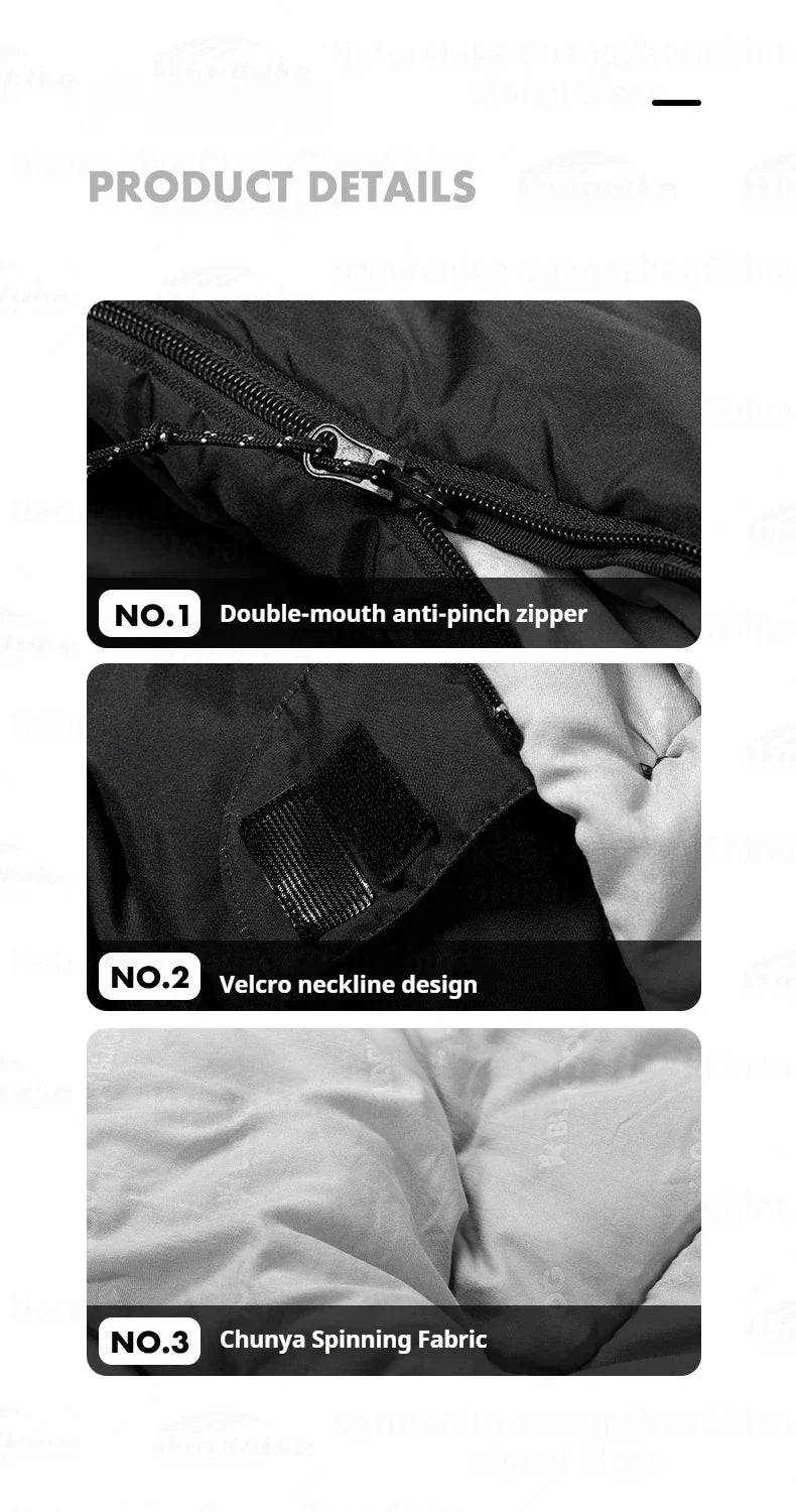 BLACKDOG Envelope Sleeping Bag Portable Ultralight Double Spring Autumn Warm Adult Sleeping Bag 210T Polyester Pongee Camping Outdoor Travel Hiking