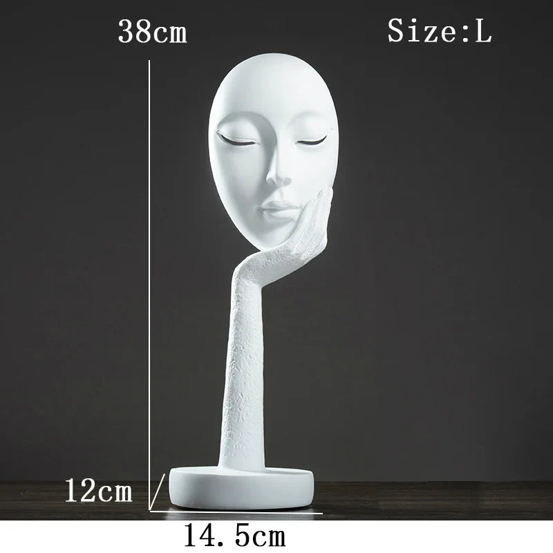 Abstract Face and Hand Resin Sculpture