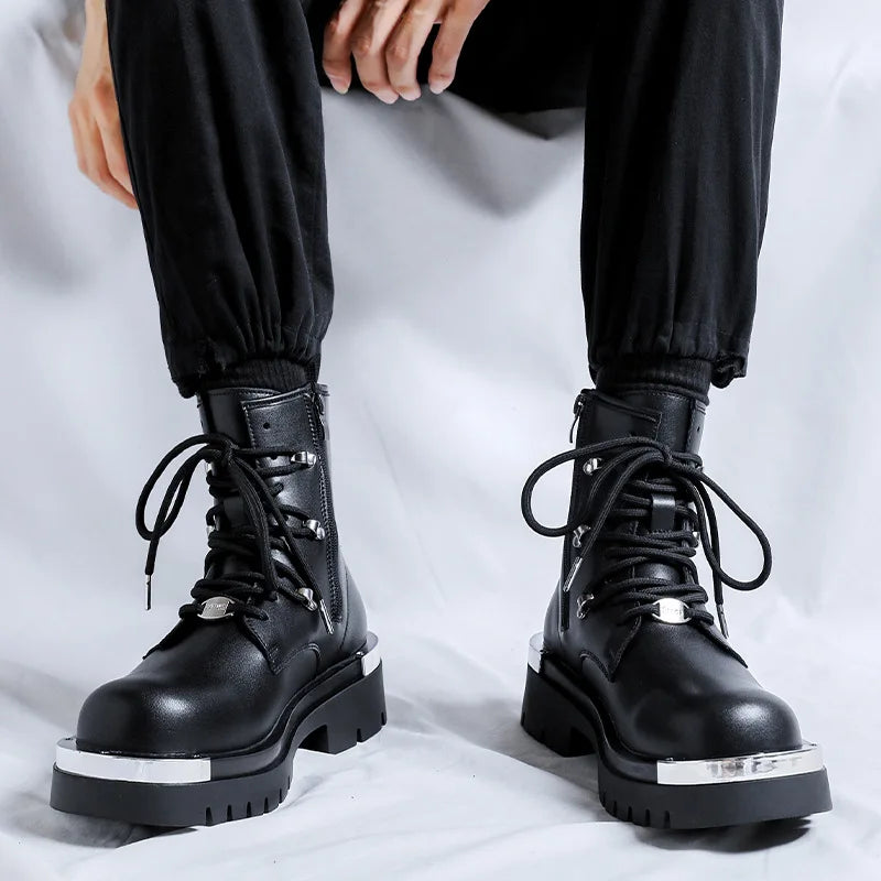 The Harken — Moto Ankle Boot in Jet Black