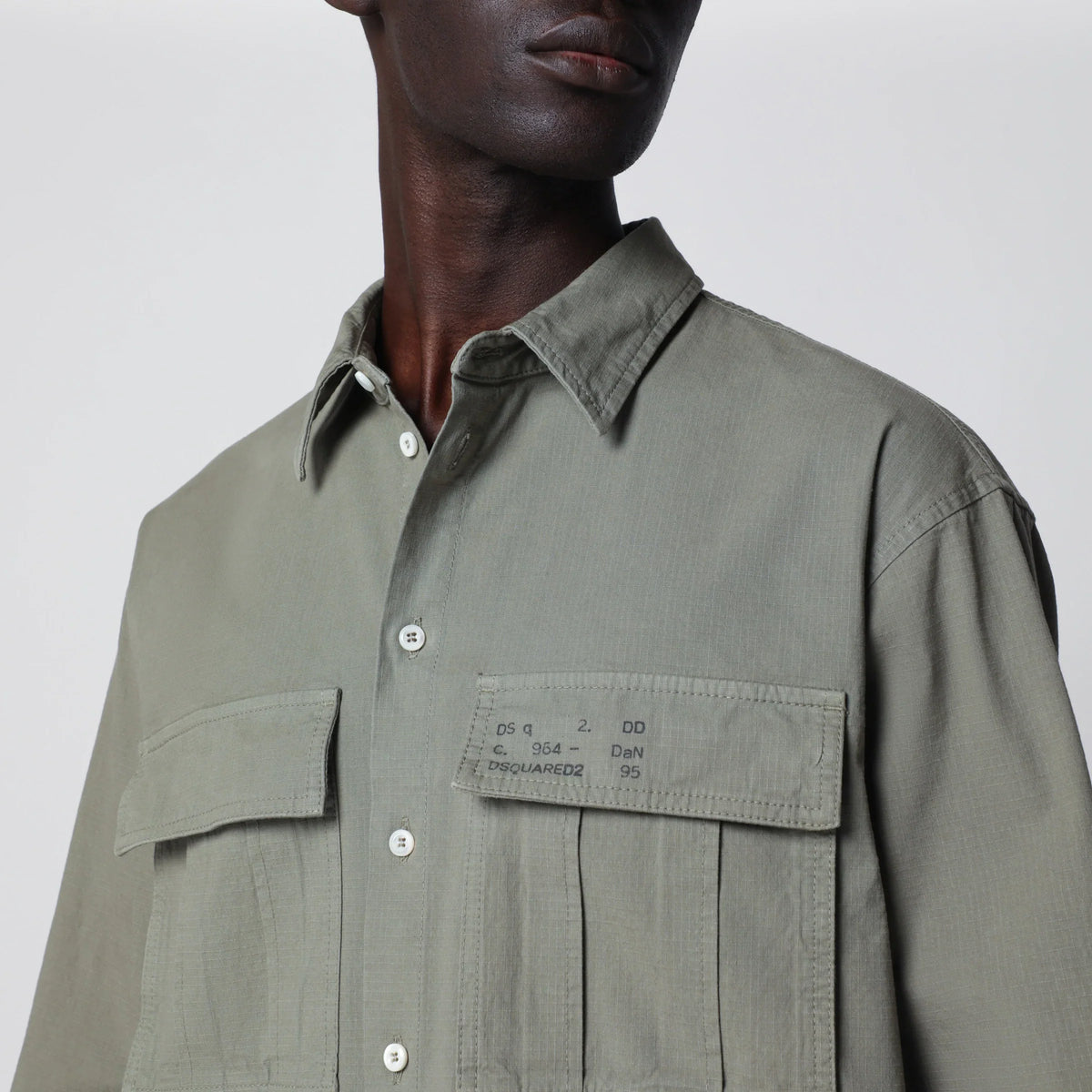 Dsquared2 - Military green cotton shirt