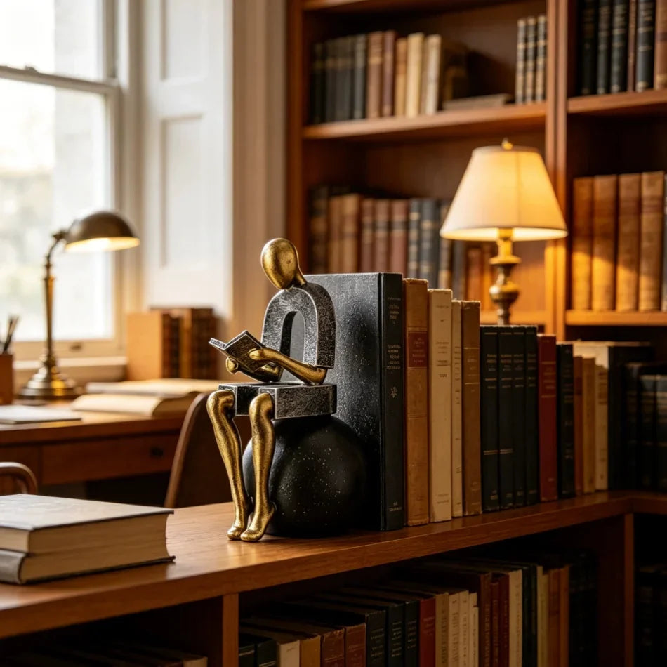 Abstract Seated Figure Resin Sculpture