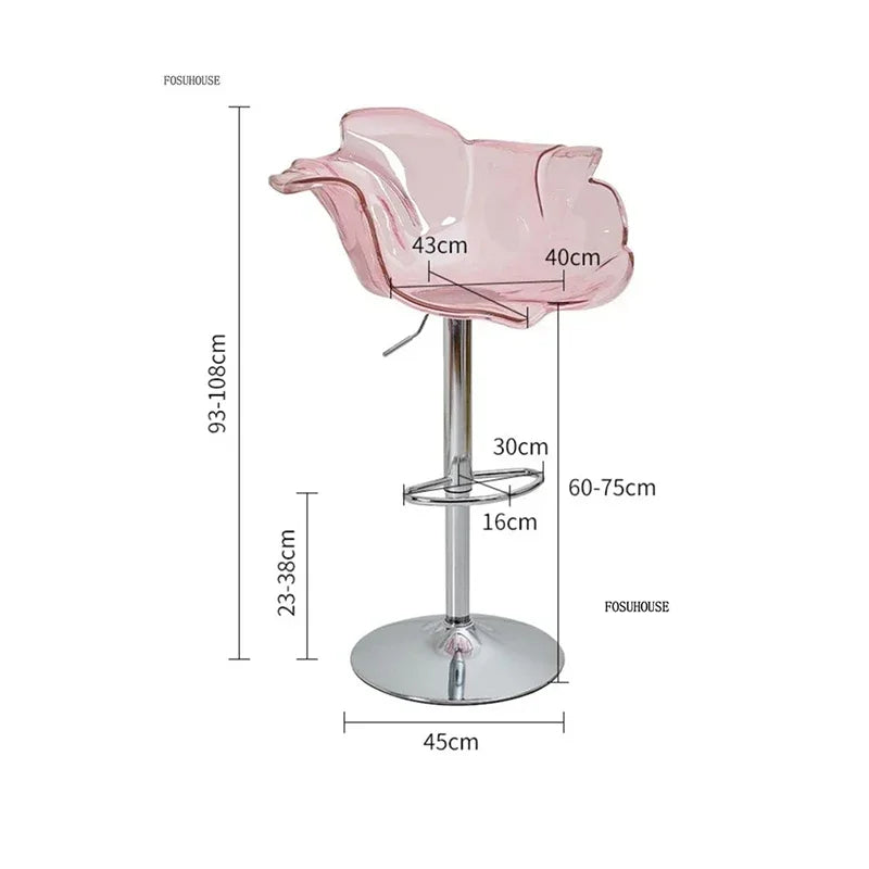 Height-Adjustable Tinted Acrylic Bar Stool