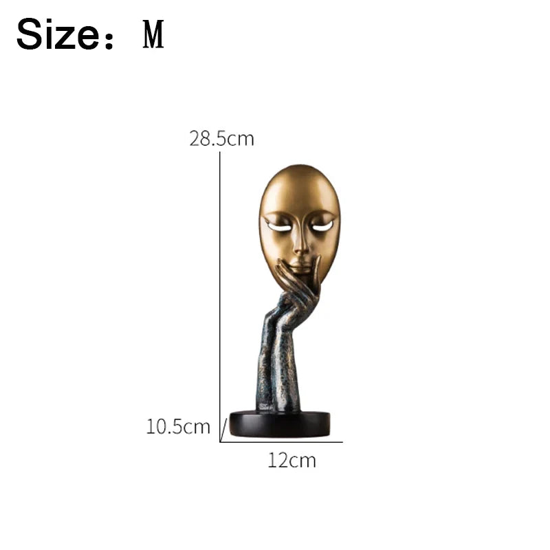 Abstract Face and Hand Resin Sculpture