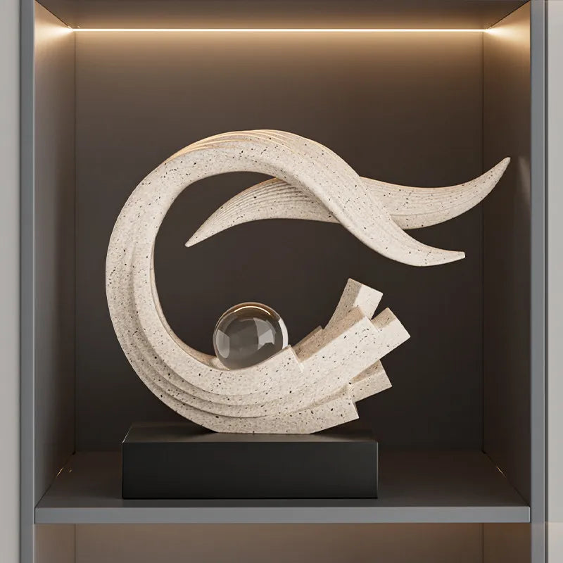 Swept Arc Resin Sculpture