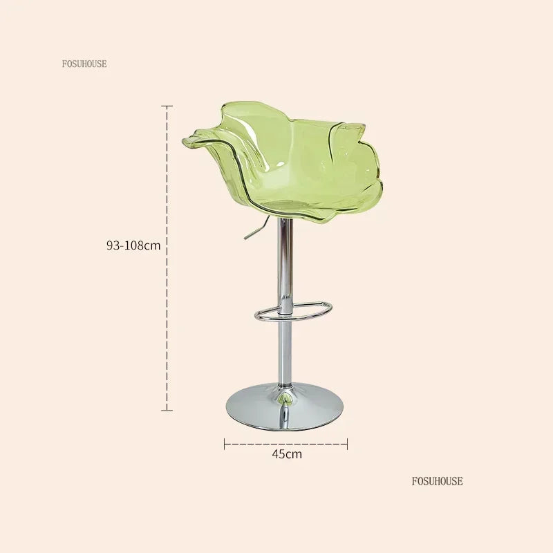 Height-Adjustable Tinted Acrylic Bar Stool