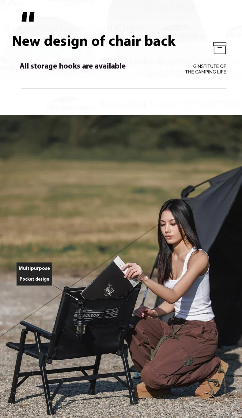 BLACKDOG Detachable Kermit Chair Portable Lightweight Detachable Seat Armchair Aluminum Alloy Outdoor Camping Fishing Folding Chair Load Bearing 120kg