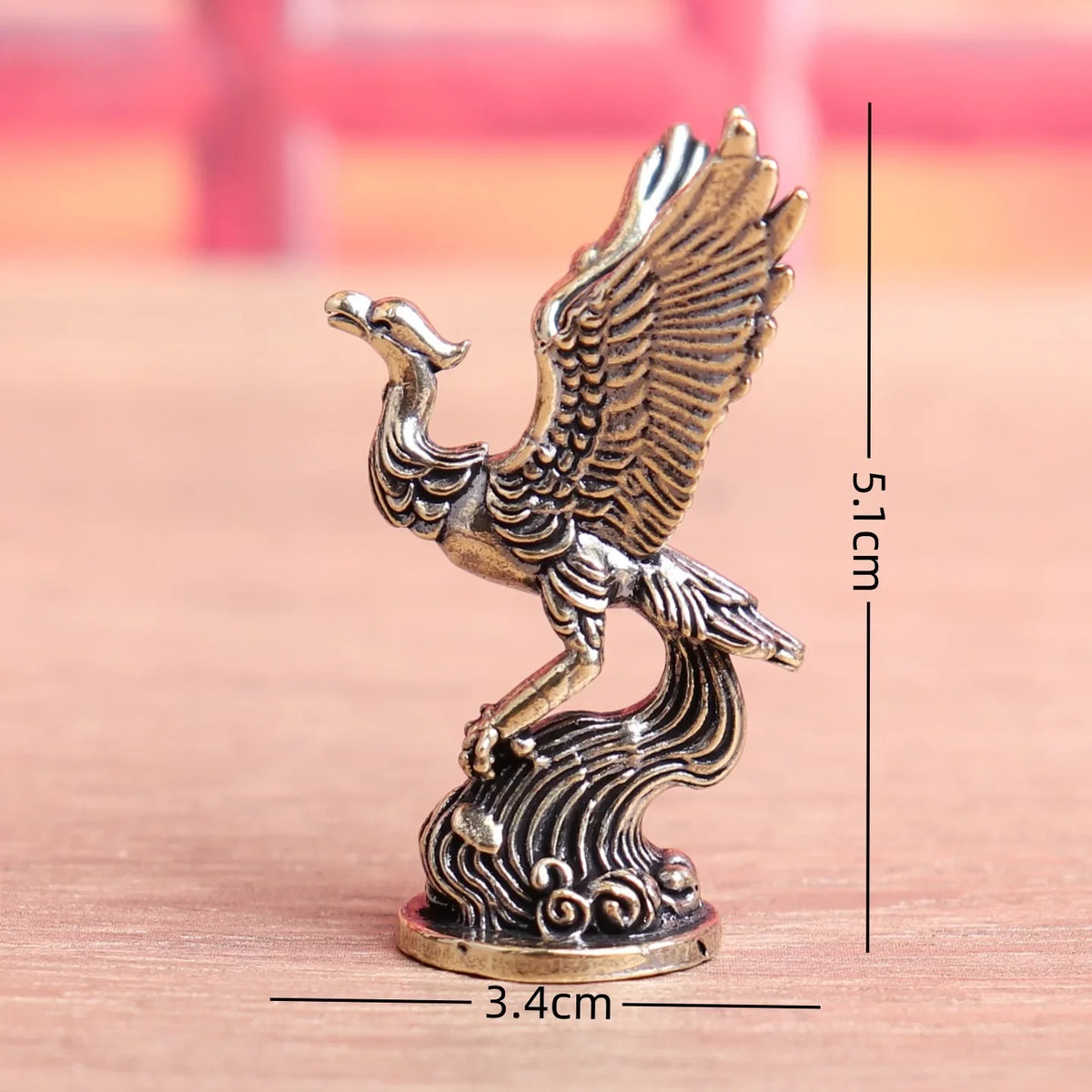 Miniature Brass Phoenix Sculpture