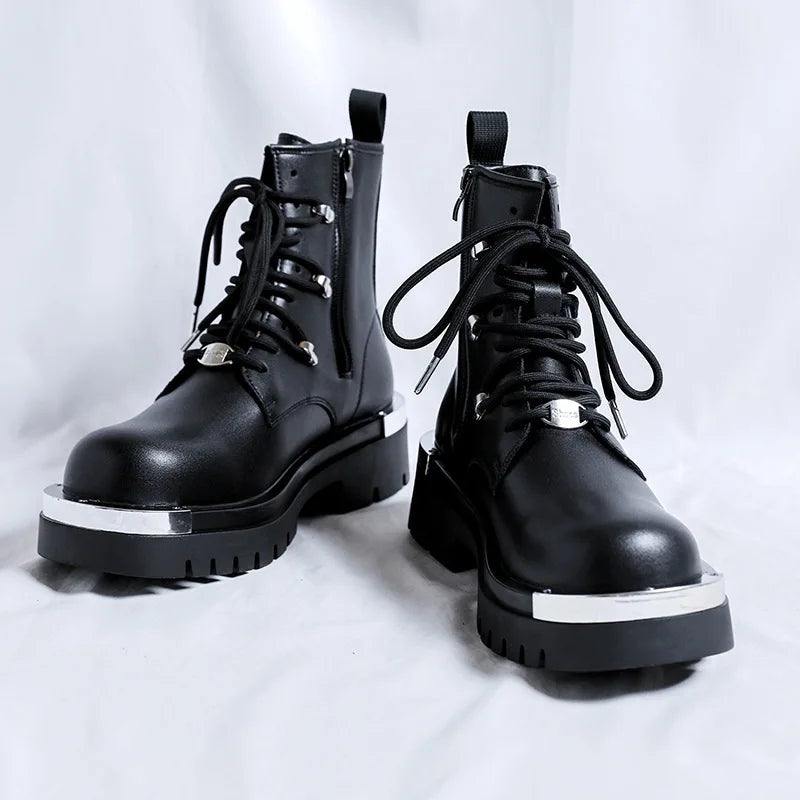 The Harken — Moto Ankle Boot in Jet Black