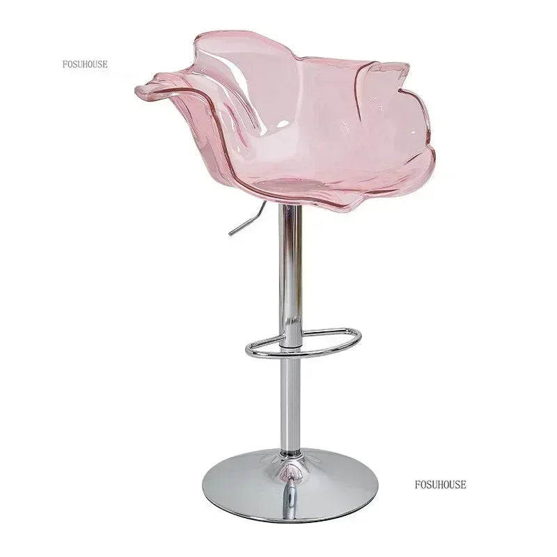 Height-Adjustable Tinted Acrylic Bar Stool