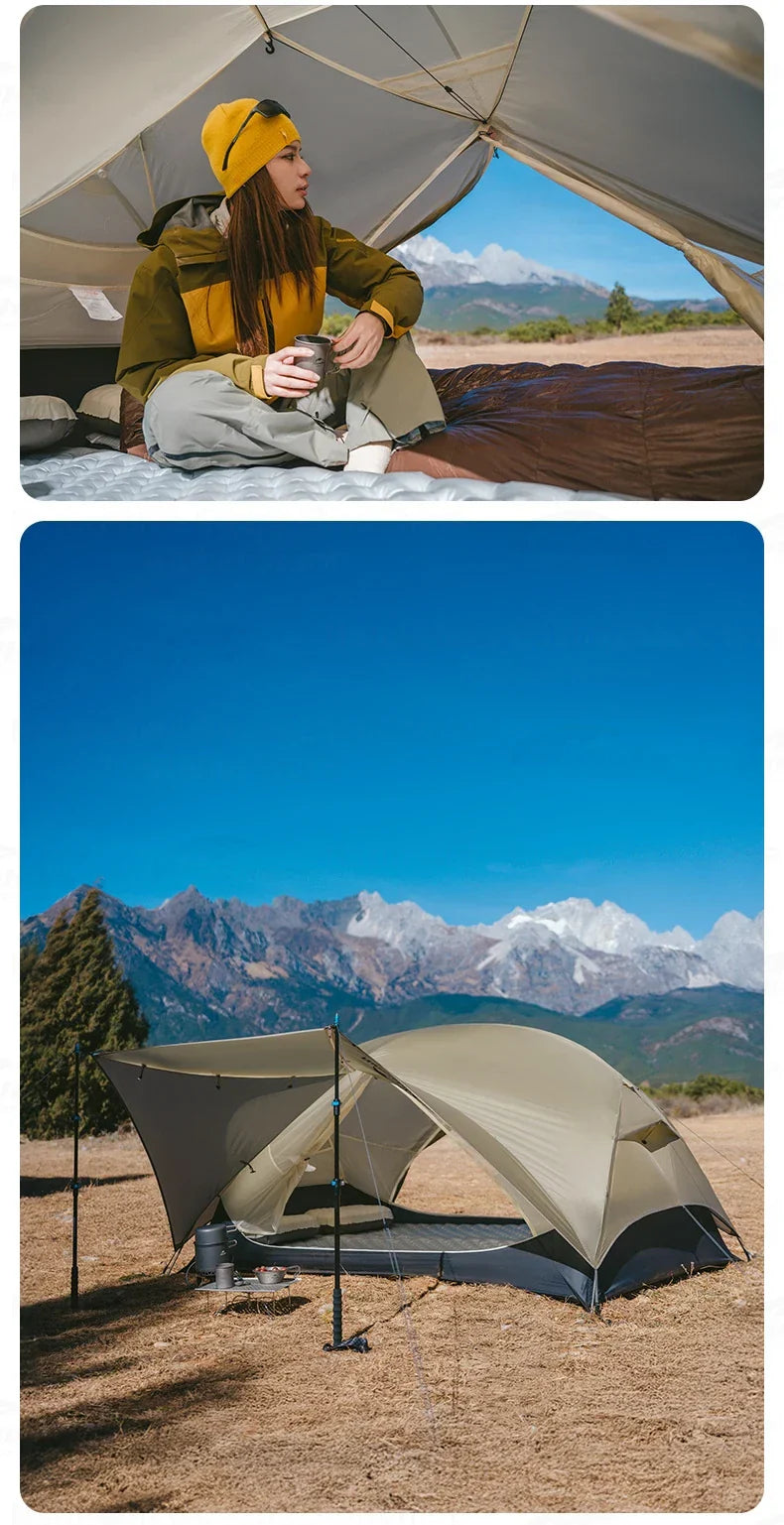Naturehike MONGAR Series UL Tent Portable Ultralight 1 and 2 Person 15D Nylon Rainproof Expandable Canopy Double Layer Camping Outdoor Hiking Backpacking Cycling Tent