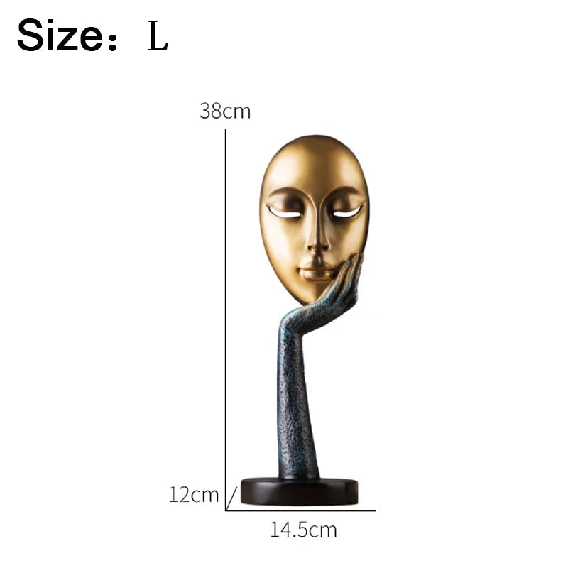 Abstract Face and Hand Resin Sculpture