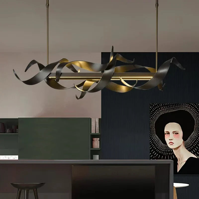 Twisted Ribbon LED Pendant Chandelier