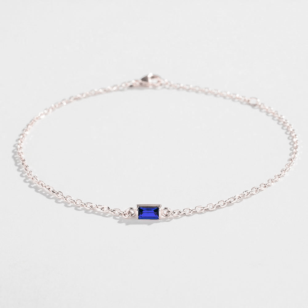 CABLE CHAIN BRACELET | SAPPHIRE BAGUETTE