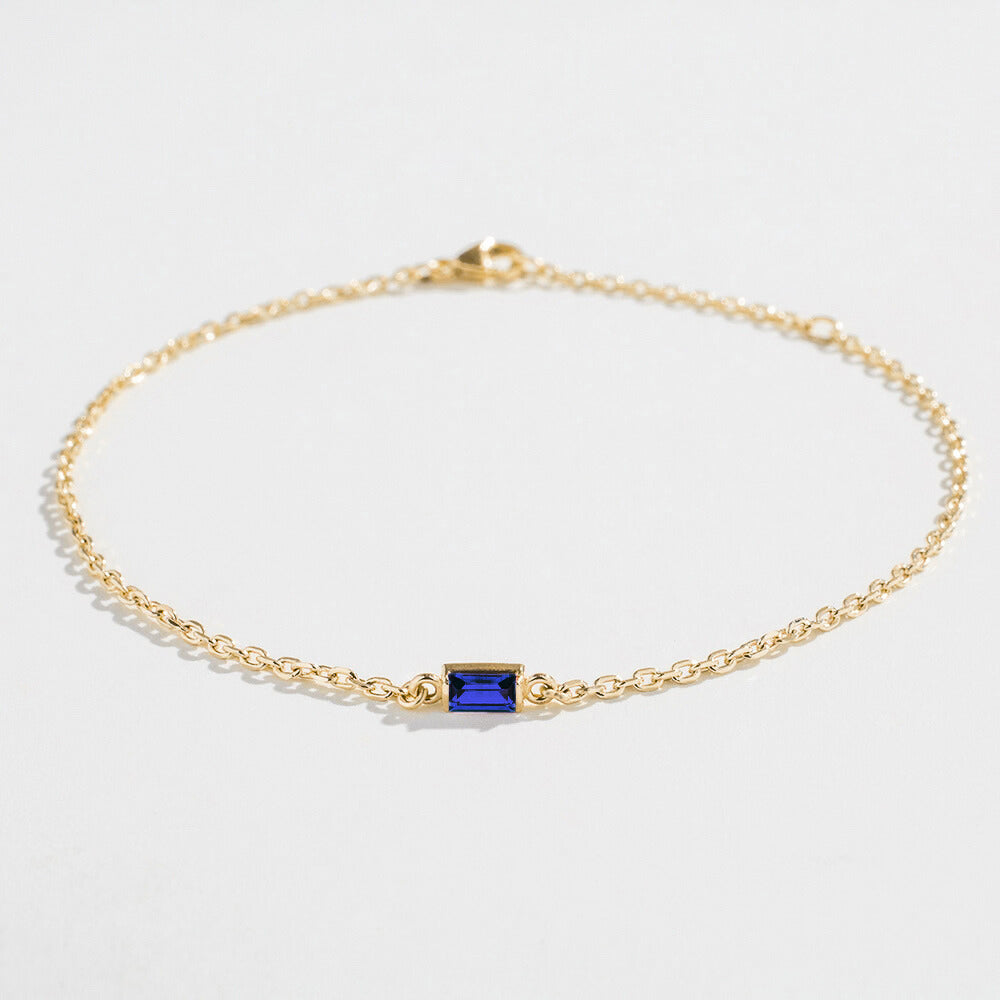 CABLE CHAIN BRACELET | SAPPHIRE BAGUETTE