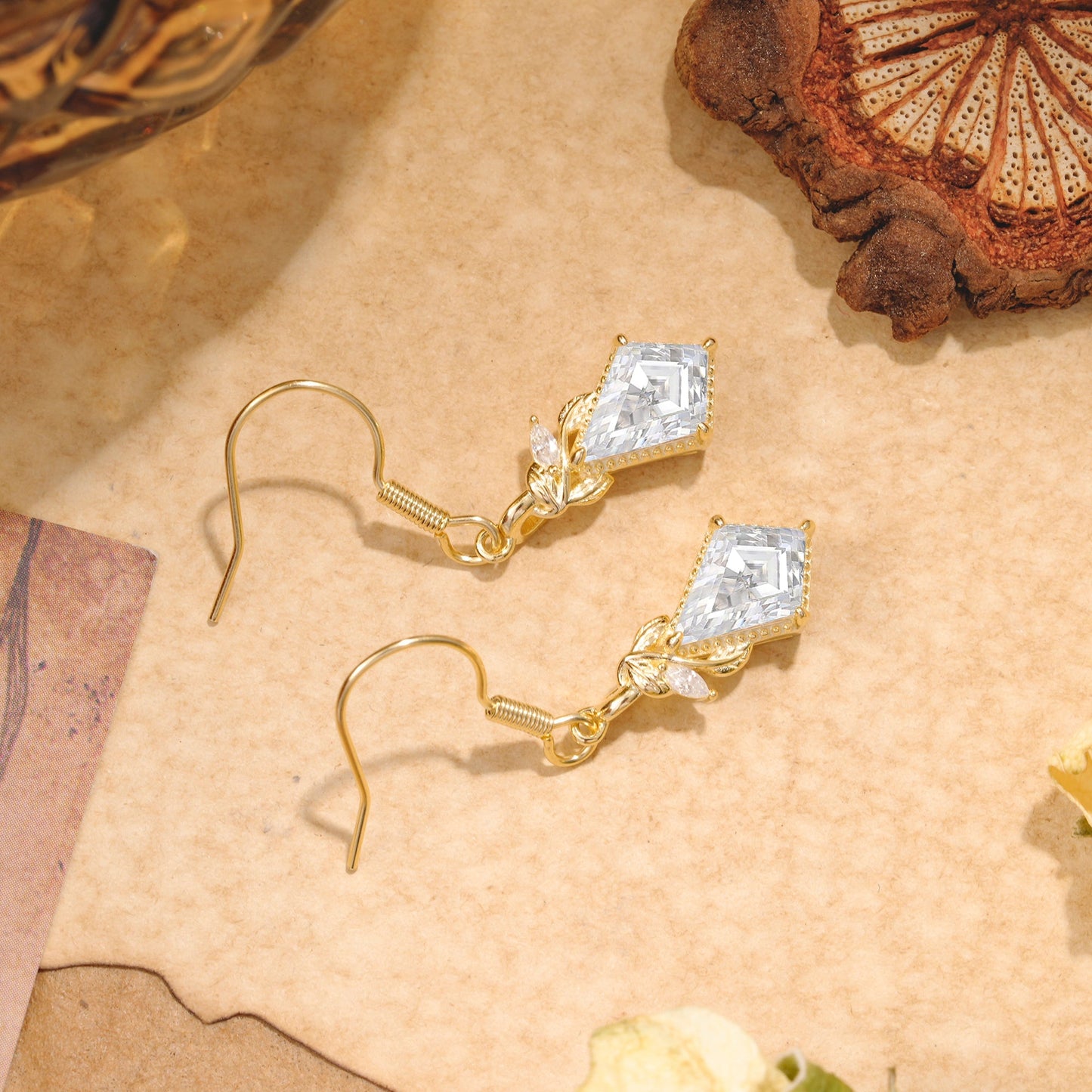 Classic Sparkling Geometric Moissanite Drop Earrings