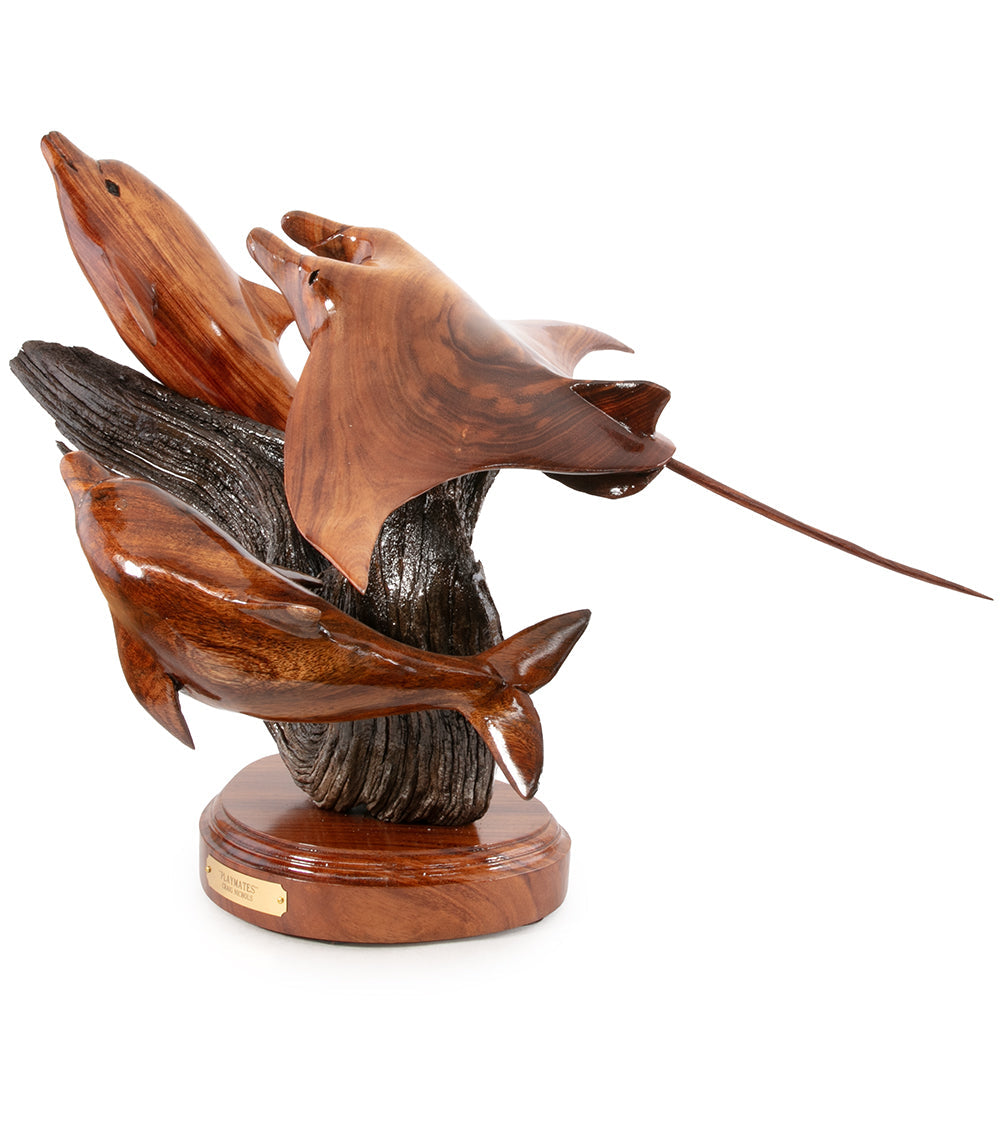 Wood Sculpture "Playmates" by Craig Nichols