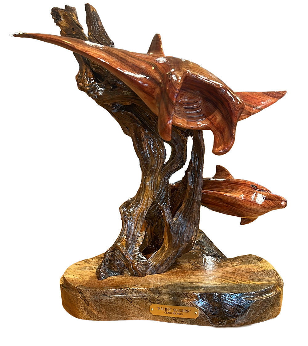 Koa Wood Sculpture "Pacific Sojourn" by Craig Nichols