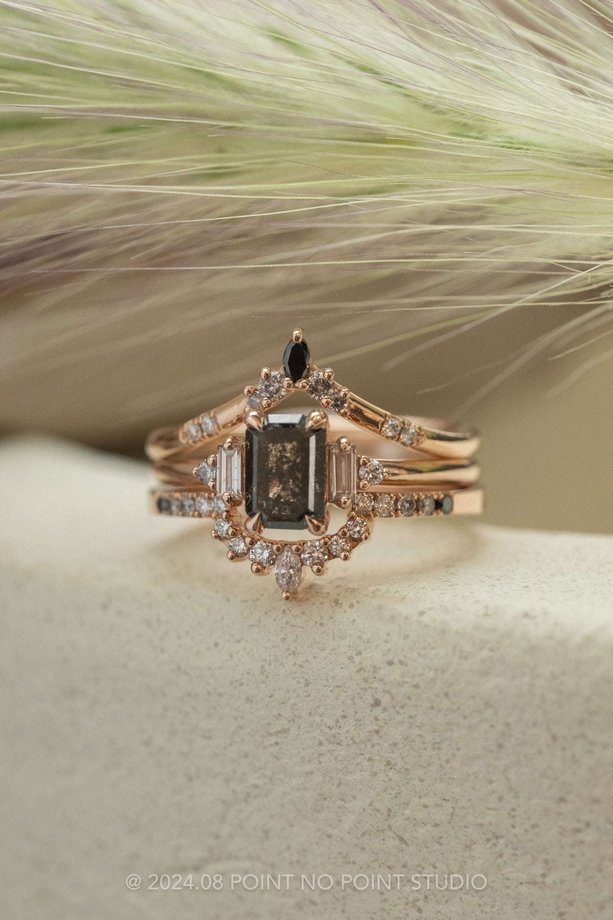 Emma Wedding Ring, 17 Ombre Diamond