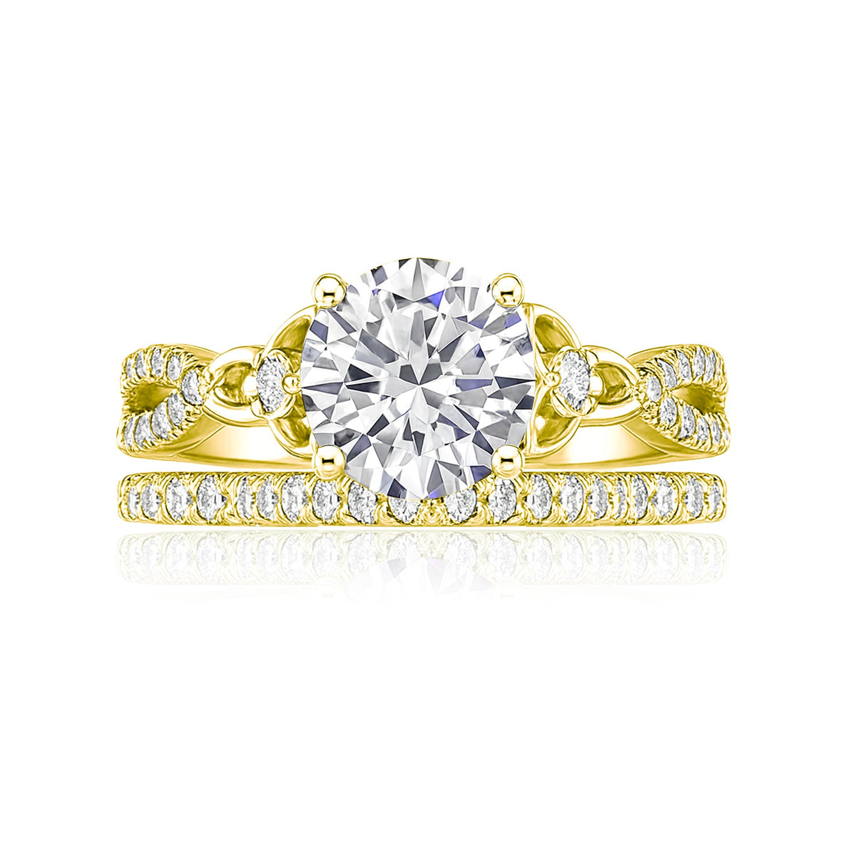 2.5 Ct  Round Lab Diamond Twist Infinity Bridal Set