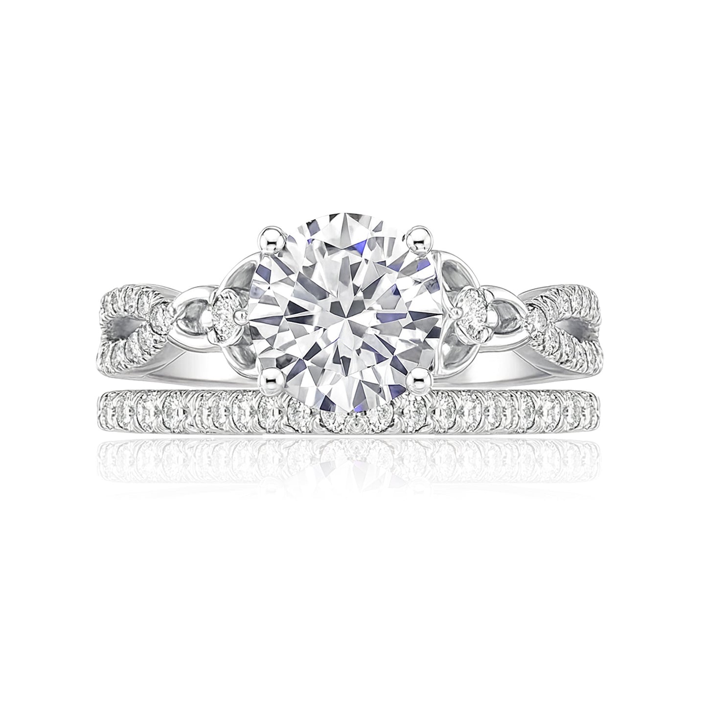 2.5 Ct  Round Lab Diamond Twist Infinity Bridal Set