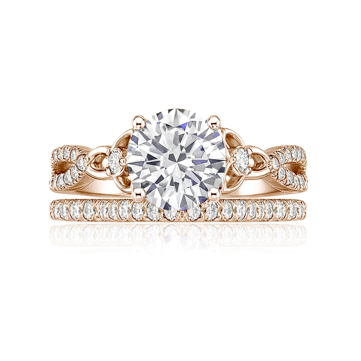 2.5 Ct  Round Lab Diamond Twist Infinity Bridal Set