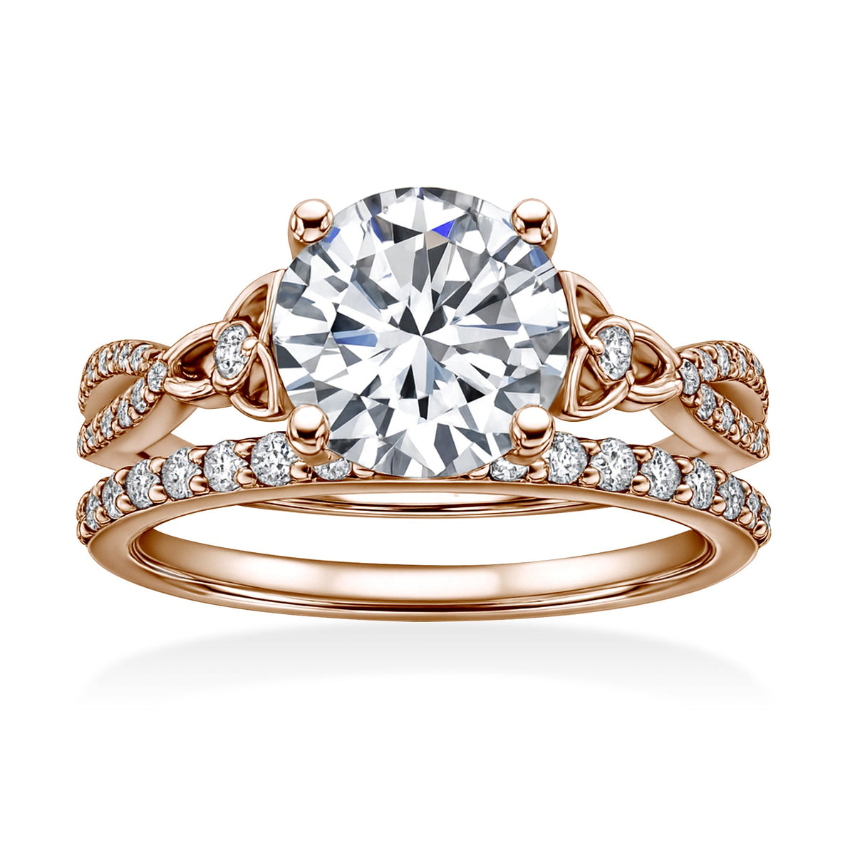 2.5 Ct  Round Lab Diamond Twist Infinity Bridal Set