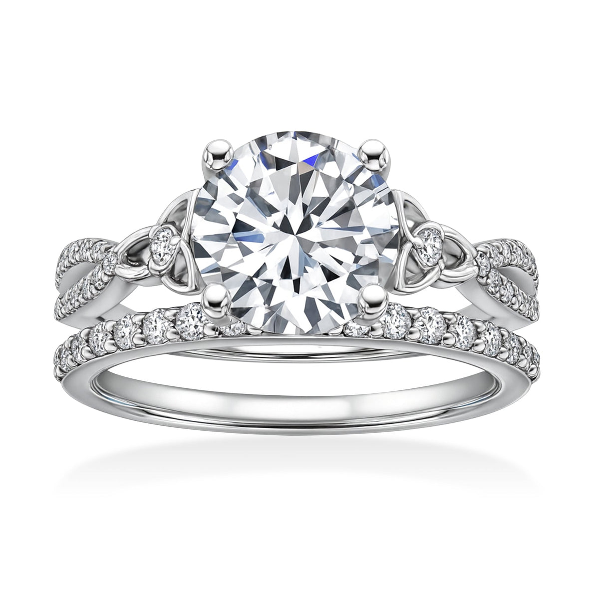 2.5 Ct  Round Lab Diamond Twist Infinity Bridal Set
