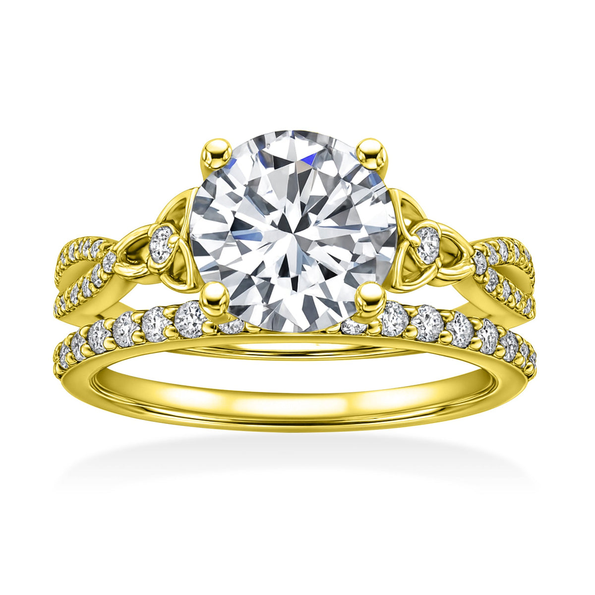 2.5 Ct  Round Lab Diamond Twist Infinity Bridal Set