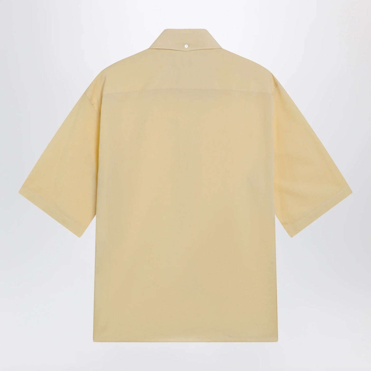 LEMAIRE - Light yellow short-sleeve wool shirt