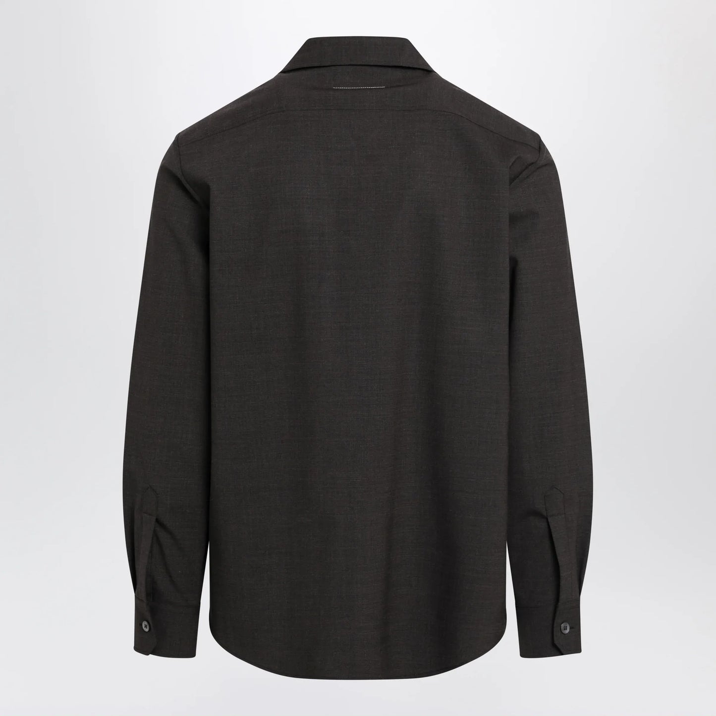MM6 Maison Margiela - Two-tone brown shirt in wool blend