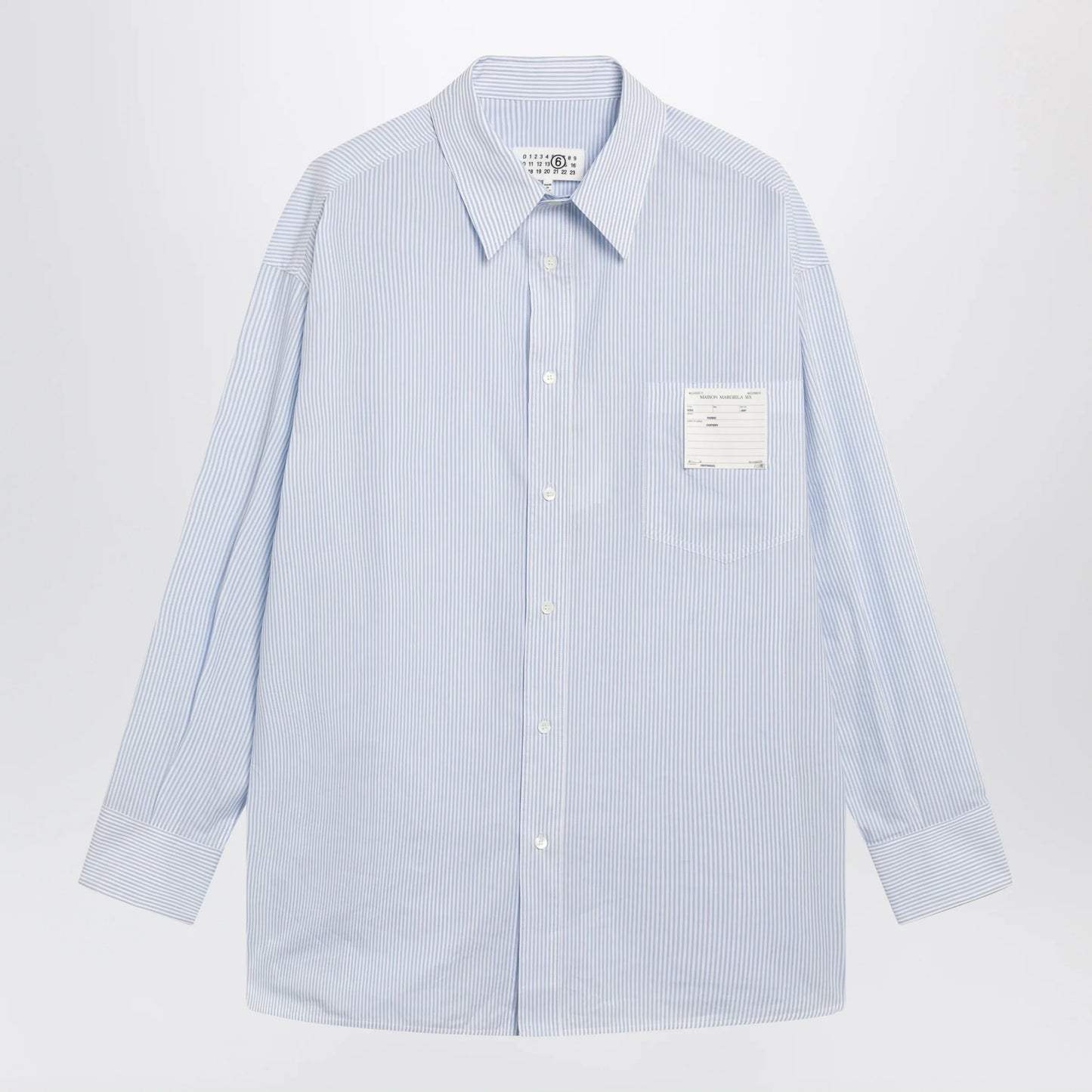 MM6 Maison Margiela - White/light blue striped cotton shirt