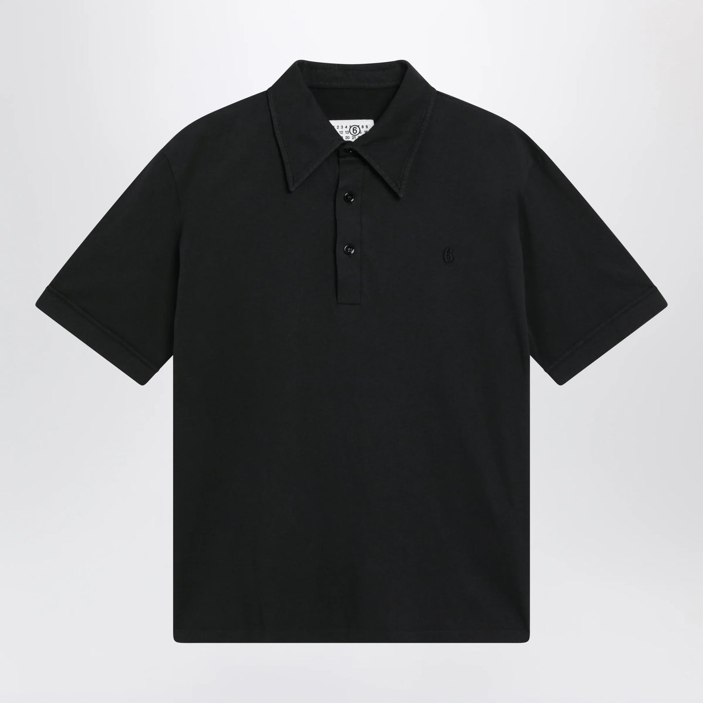 MM6 Maison Margiela - Black cotton polo shirt