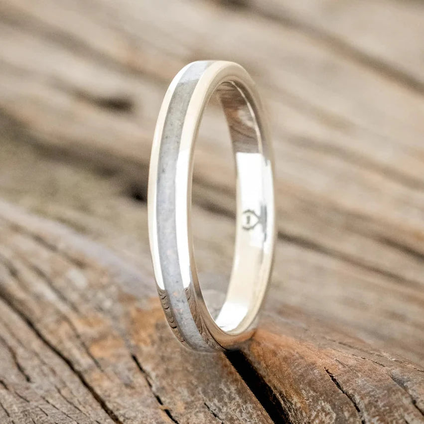 "Eterna" - Fire & Ice Opal Stacking Band - Silver (3mm) - Size 8 1/4