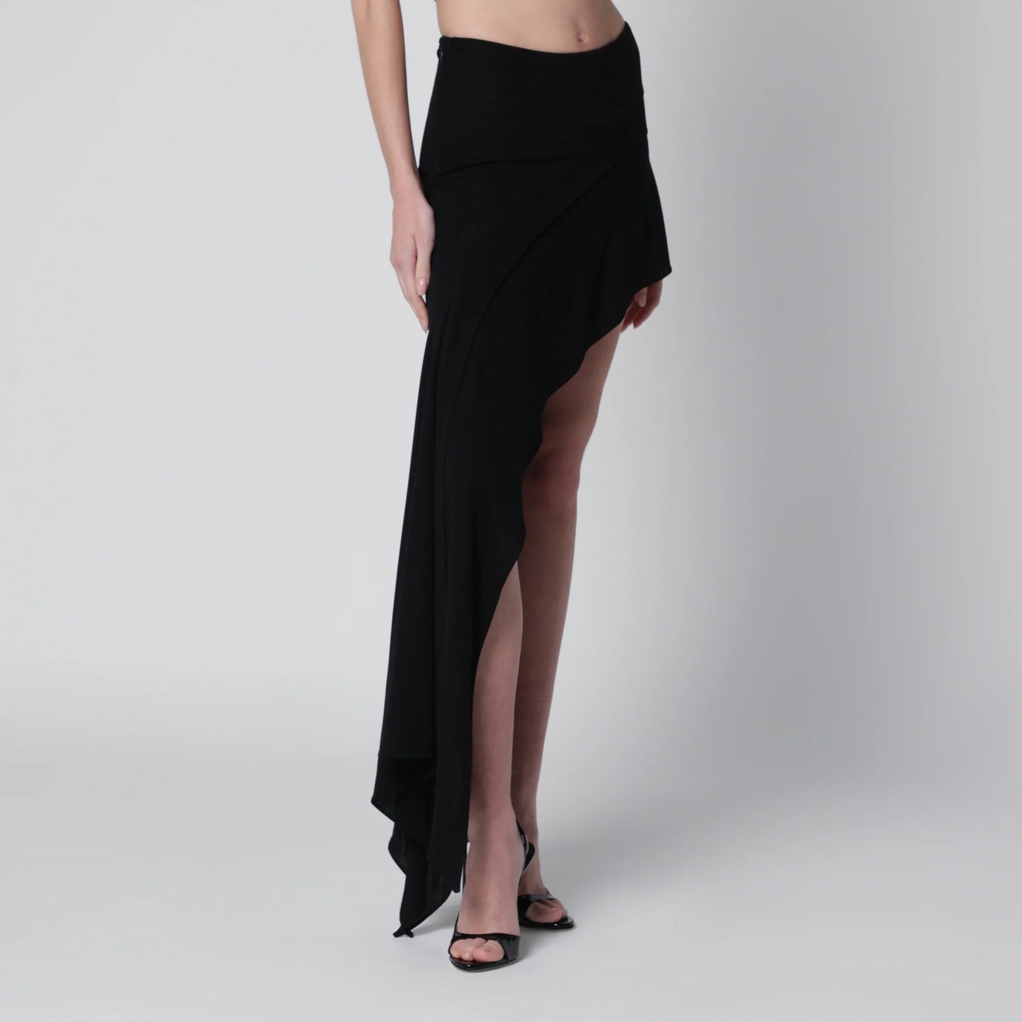 Francesco Murano - Black mini skirt with side train